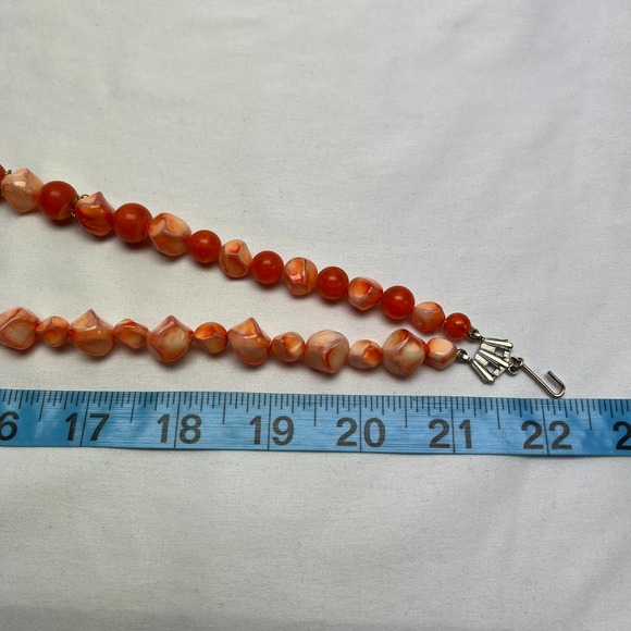 Vintage 1950's 2 Strand Necklace & Clip On Earring Set Beads & Faux Pearls - Picture 6 of 8